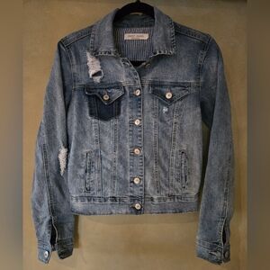 Sweet Jeans | Women's Distressed Denim Jacket - Blue, Size S